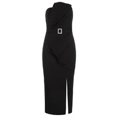 Strapless Sleeveless Club Sash Bodycon Party Cocktail Dress