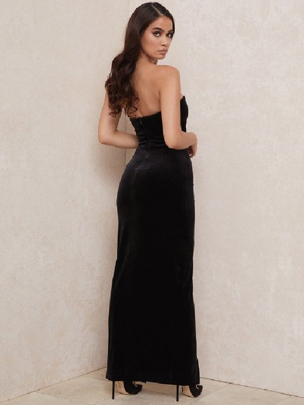 Strapless Sleeveless Maxi Dress
