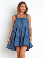 Straps Neck Layered Tunic Dress