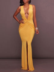 Casual Stretch Body-conscious Sleeveless Bodycon Maxi Dress