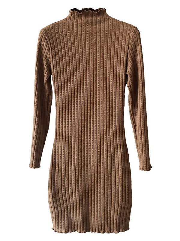 Sweater Dress Long Sleeve Slim Fit Mini Dress