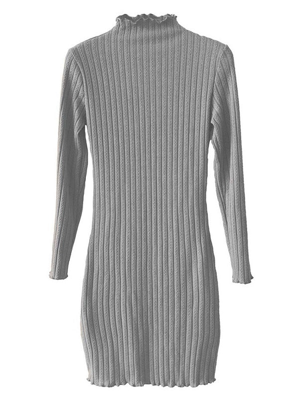 Sweater Dress Long Sleeve Slim Fit Mini Dress