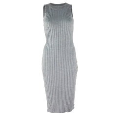 Elegant O Neck Tank Sleeveless Striped Evening Party Bodycon Dress