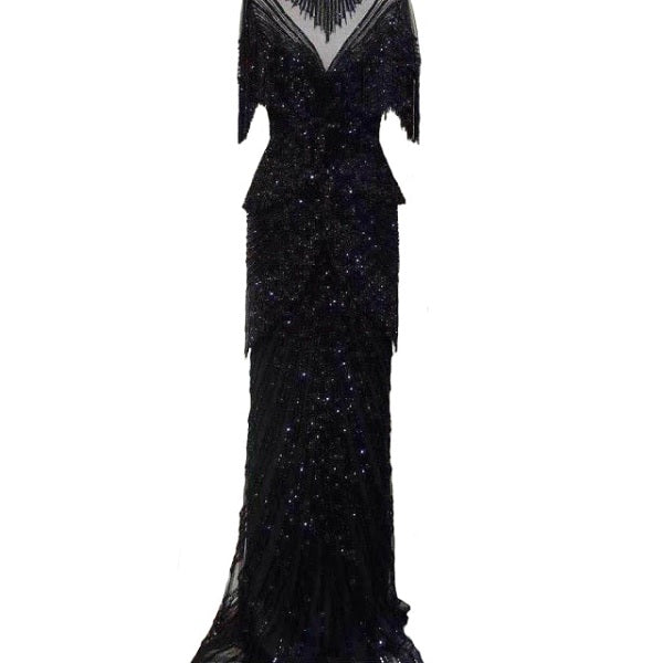Tassel Beading Mermaid Evening Dresses