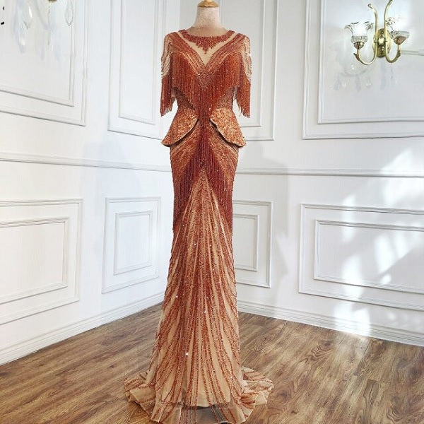 Tassel Beading Mermaid Evening Dresses