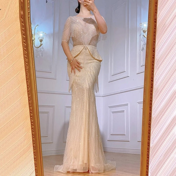 Tassel Beading Mermaid Evening Dresses