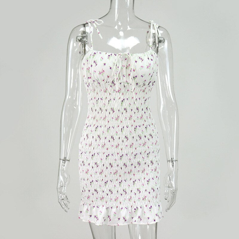 Lace V Neck Strap Off the Shoulder Bodycon Print Chiffon Mini Dress