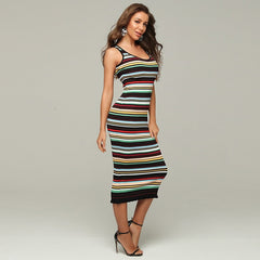 V-neck Vest Sleeve Strapless Club Star Evening dress