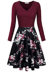 Wrap Top and Printed Skirt Dress