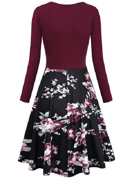 Wrap Top and Printed Skirt Dress