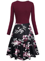 Wrap Top and Printed Skirt Dress