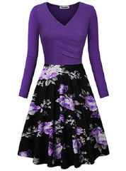 Wrap Top and Printed Skirt Dress