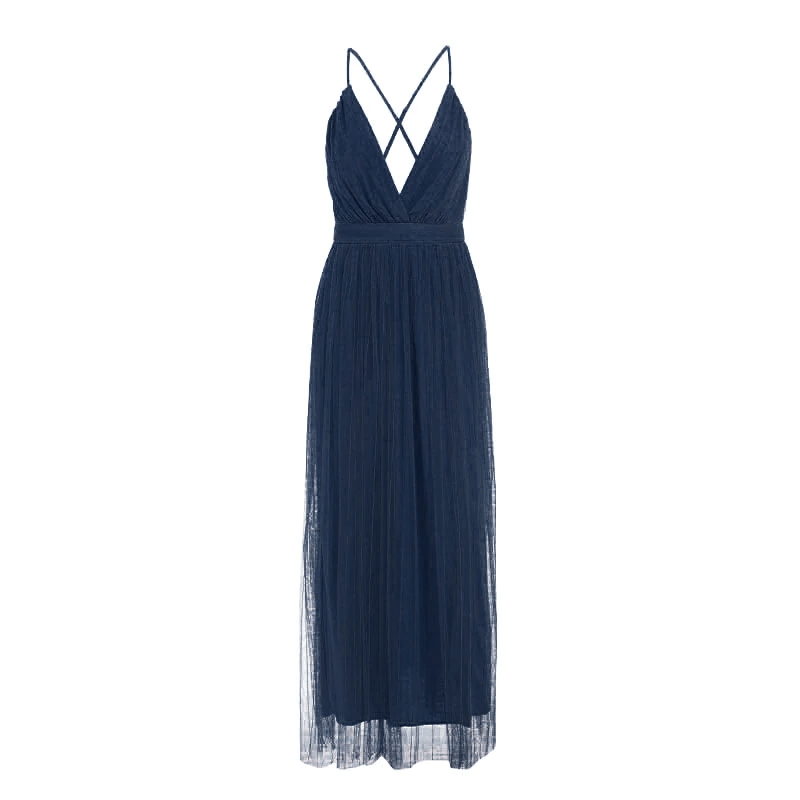 deep v neck long party dress