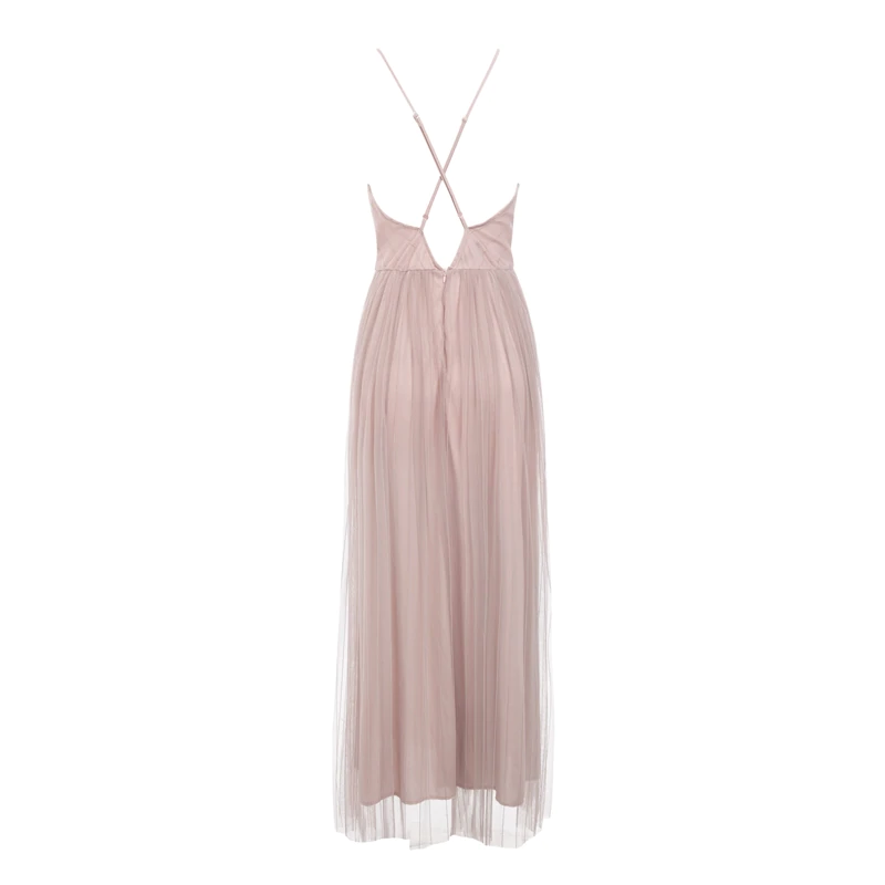 deep v neck long party dress