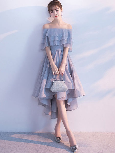 Off The Shoulder Half Sleeve Ruffles Homecoming Cocktail Dresses