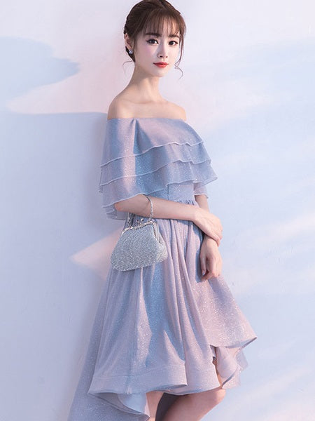 Off The Shoulder Half Sleeve Ruffles Homecoming Cocktail Dresses