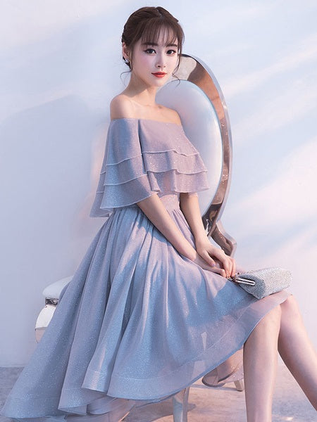 Off The Shoulder Half Sleeve Ruffles Homecoming Cocktail Dresses