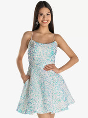 Short Jewel Neck Sequined Charming With Homecoming Dress