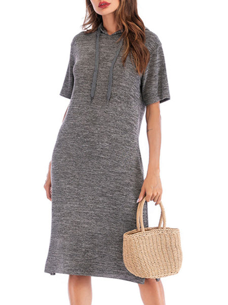 Short Sleeve Oversized Hooded Beach Dress