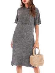 Short Sleeve Oversized Hooded Beach Dress