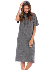 Short Sleeve Oversized Hooded Beach Dress