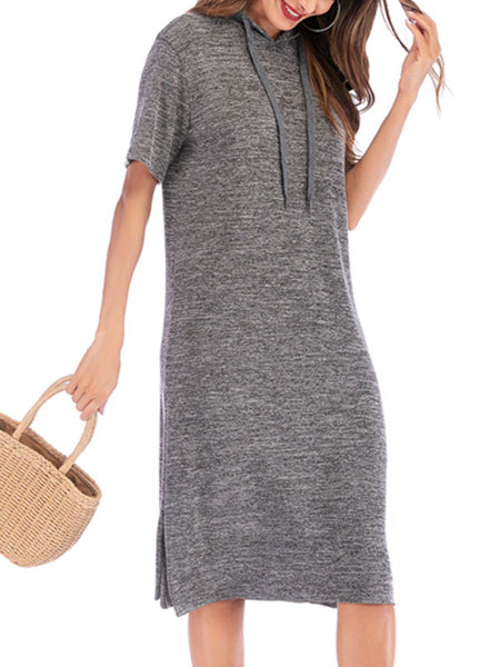 Short Sleeve Oversized Hooded Beach Dress