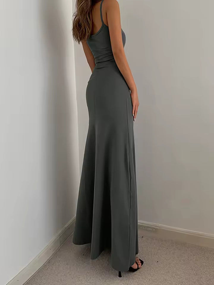 Simple Temperament Suspender Long Backless Slim Waisted Sweet And Spicy Casual Dresses