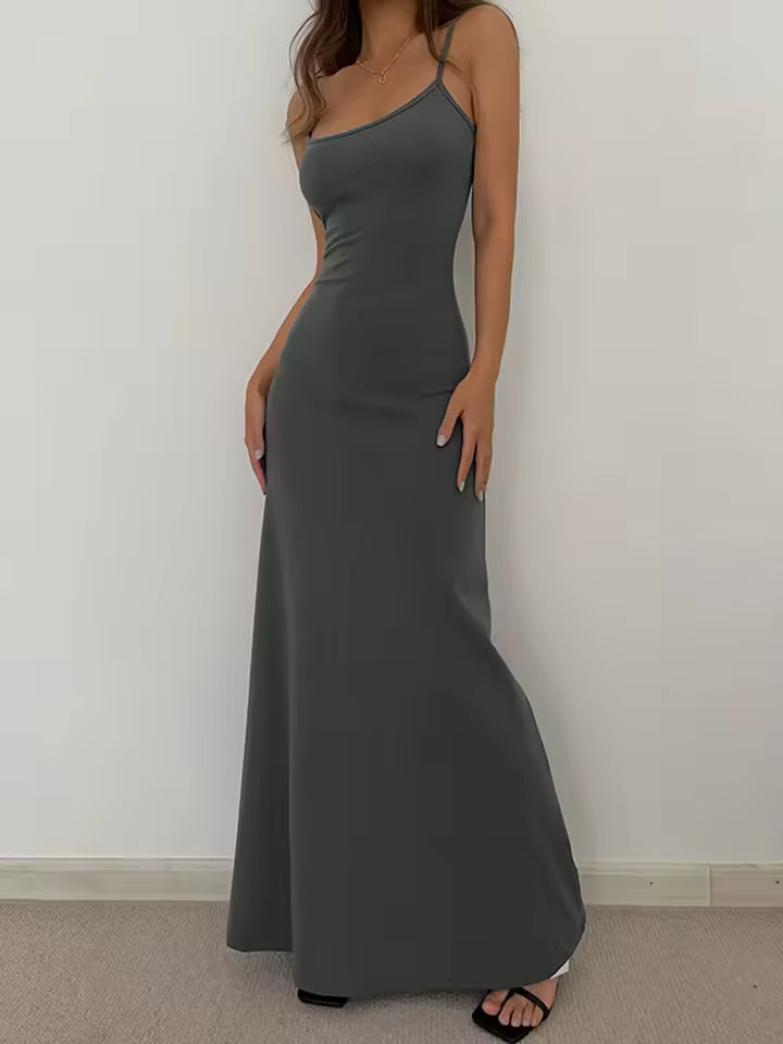 Simple Temperament Suspender Long Backless Slim Waisted Sweet And Spicy Casual Dresses
