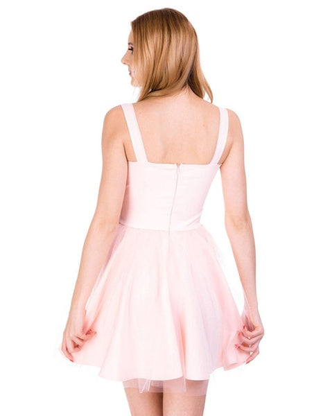 Skater Dress Short Tulle Straps Flared Dress