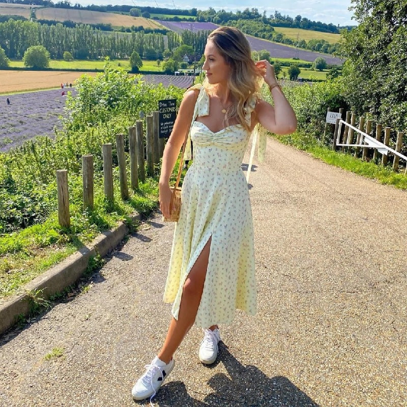 Sleeveless Casual Long Floral Beach Dress