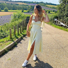 Sleeveless Casual Long Floral Beach Dress