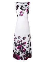 Sleeveless Jewel Neck Polyester Long Maxi Dress