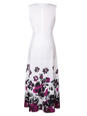 Sleeveless Jewel Neck Polyester Long Maxi Dress