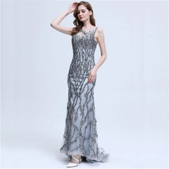 Sleeveless Mermaid Sparkly Evening Dress