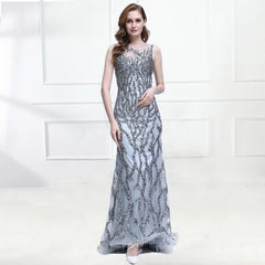 Sleeveless Mermaid Sparkly Evening Dress