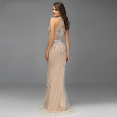 Sleeveless Off Shoulder Beading Evening Dresses
