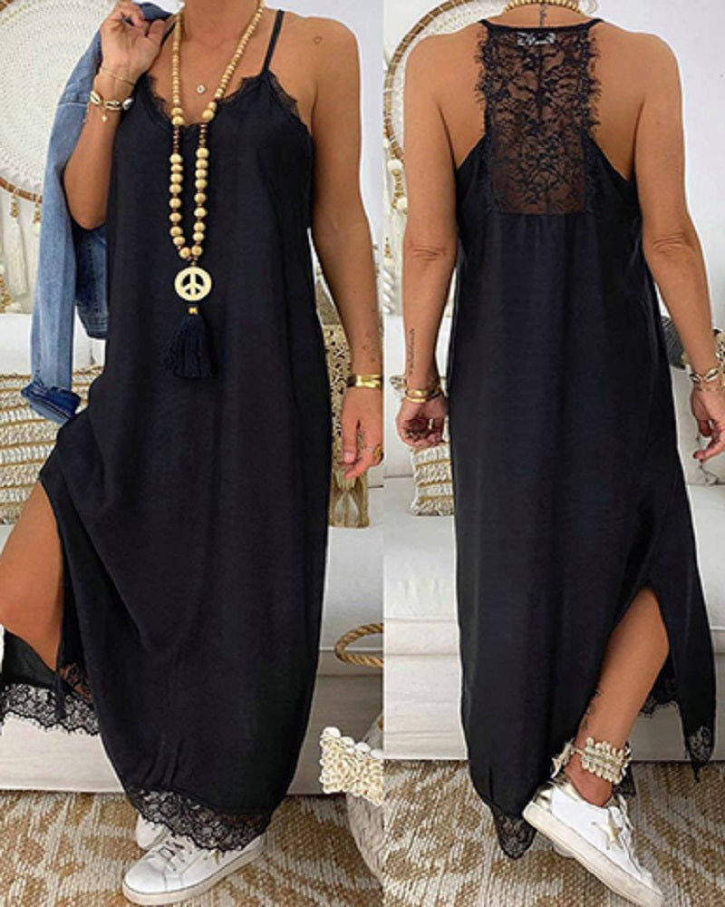 Sleeveless Spaghetti Straps Maxi Dress