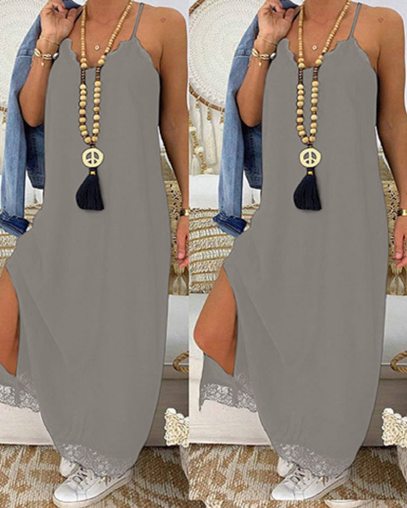 Sleeveless Spaghetti Straps Maxi Dress