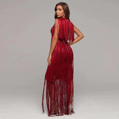 Sleeveless Tassel Night Out Party Bandage Dress
