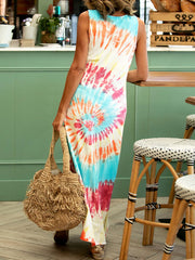 Sleeveless Tie Dye Maxi Dress