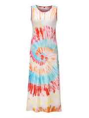 Sleeveless Tie Dye Maxi Dress