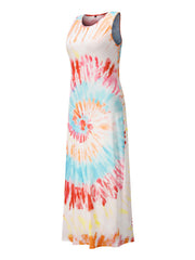 Sleeveless Tie Dye Maxi Dress