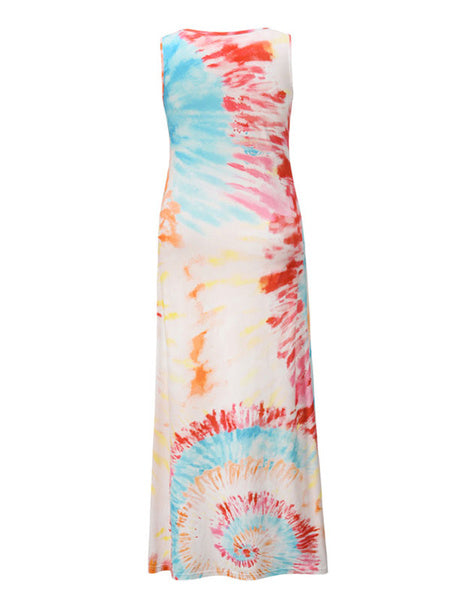 Sleeveless Tie Dye Maxi Dress