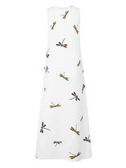 Sleeveless V-neck Floral Print Maxi Dress