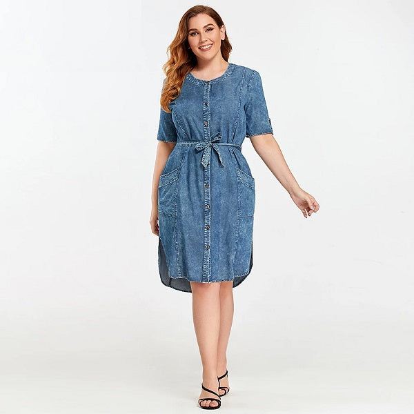 Slim Fit Casual Woven Denim Dress