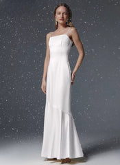 Slim Satin Strap Sleeveless Solid Elegant Classic Ankle Length Dresses