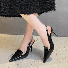 Slingbacks Luxury Sensation Outerwear Mesh Fairy Feel Square Head Elegant Backless Crossbody Shoes