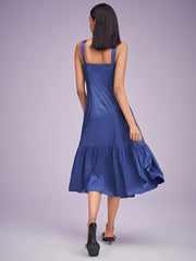 Solid Bowknot Front Open Back Sleeveless Maxi Dress