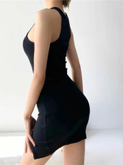 Solid Sleeveless Mini Dress