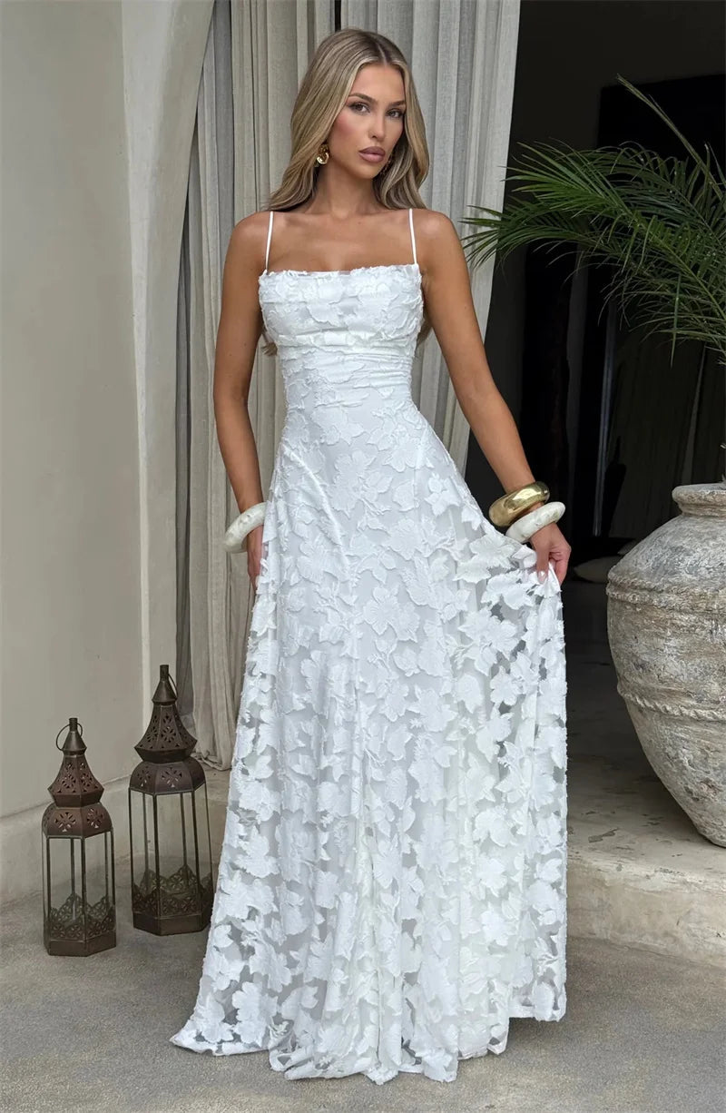 Spaghetti Strap Backless Off-shoulder Sleeveless Lace-up Evening Club Party Dress